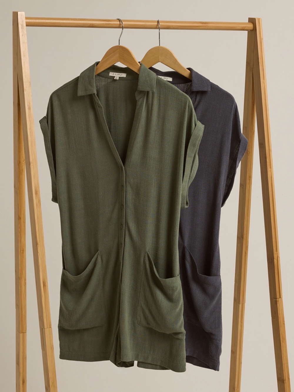 Z Supply Sahara Romper Forest Green Size Small New with Tag